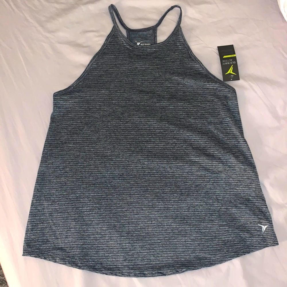 old navy 🏃‍♀️ active go dry grey stripe loose top